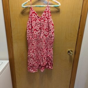 LOFT Red and White Floral Dress